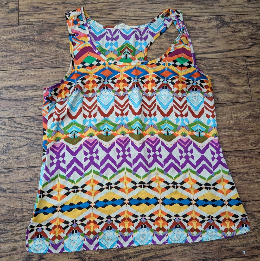 Tulle Multicolor Geometric Tank Top